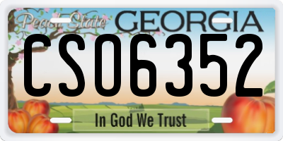 GA license plate CSO6352