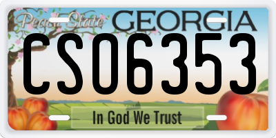 GA license plate CSO6353