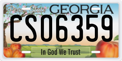 GA license plate CSO6359