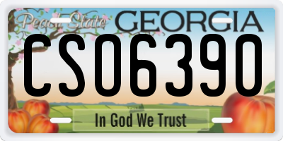 GA license plate CSO6390
