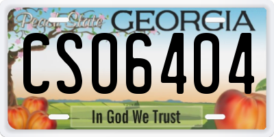 GA license plate CSO6404