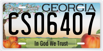 GA license plate CSO6407