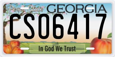 GA license plate CSO6417