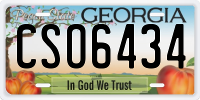 GA license plate CSO6434
