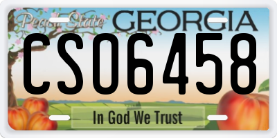 GA license plate CSO6458