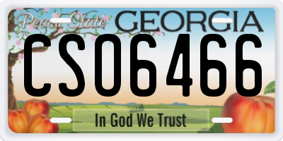 GA license plate CSO6466