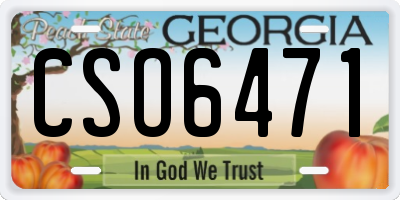 GA license plate CSO6471