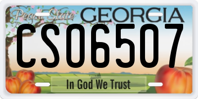 GA license plate CSO6507