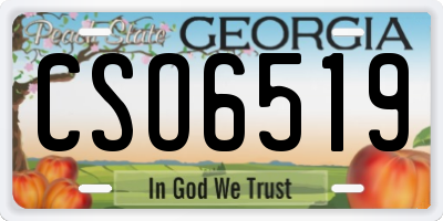 GA license plate CSO6519