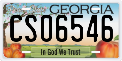 GA license plate CSO6546