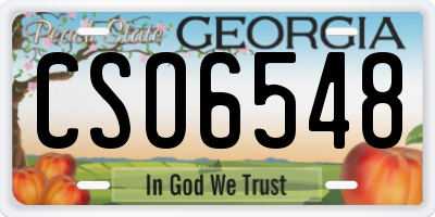 GA license plate CSO6548