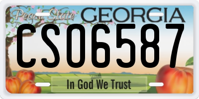 GA license plate CSO6587