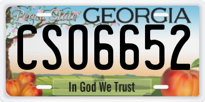 GA license plate CSO6652