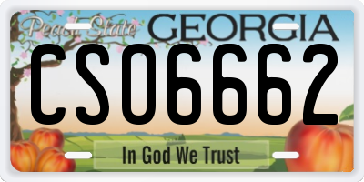 GA license plate CSO6662