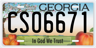 GA license plate CSO6671