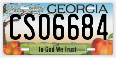 GA license plate CSO6684