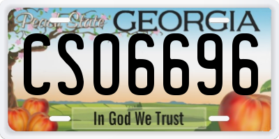 GA license plate CSO6696
