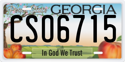 GA license plate CSO6715