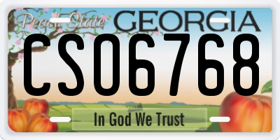 GA license plate CSO6768