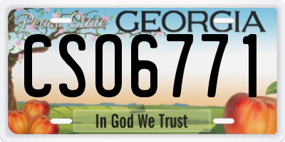 GA license plate CSO6771