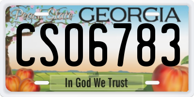 GA license plate CSO6783
