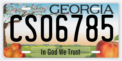 GA license plate CSO6785
