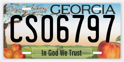 GA license plate CSO6797
