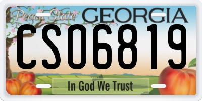 GA license plate CSO6819