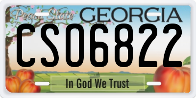 GA license plate CSO6822