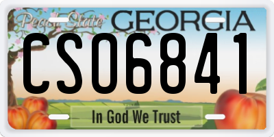 GA license plate CSO6841