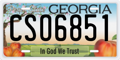 GA license plate CSO6851