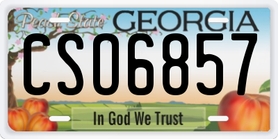 GA license plate CSO6857