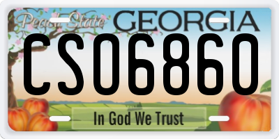 GA license plate CSO6860