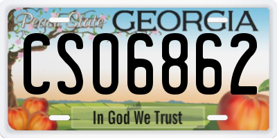 GA license plate CSO6862
