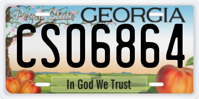 GA license plate CSO6864
