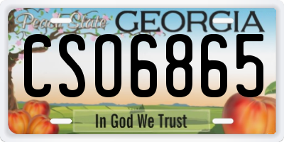 GA license plate CSO6865
