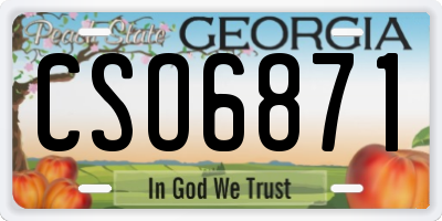GA license plate CSO6871