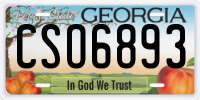 GA license plate CSO6893