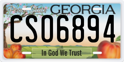 GA license plate CSO6894