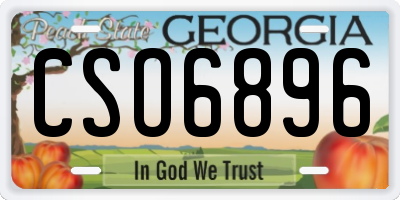 GA license plate CSO6896