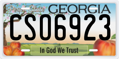 GA license plate CSO6923