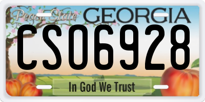 GA license plate CSO6928