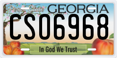 GA license plate CSO6968