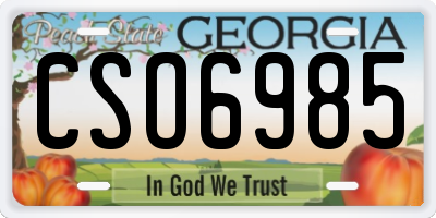 GA license plate CSO6985