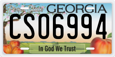 GA license plate CSO6994
