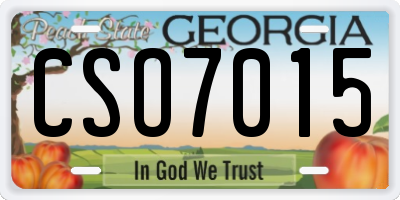 GA license plate CSO7015
