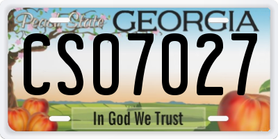 GA license plate CSO7027