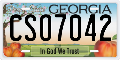 GA license plate CSO7042