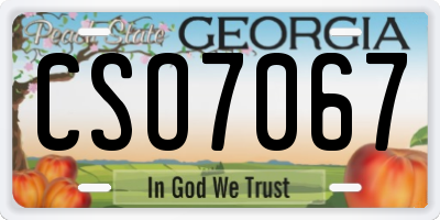 GA license plate CSO7067