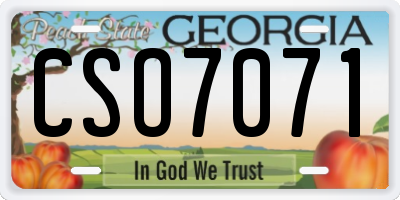 GA license plate CSO7071